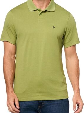 Volcom Men's Vintage Green Polo Shirt - Classic Fit Short Sleeve